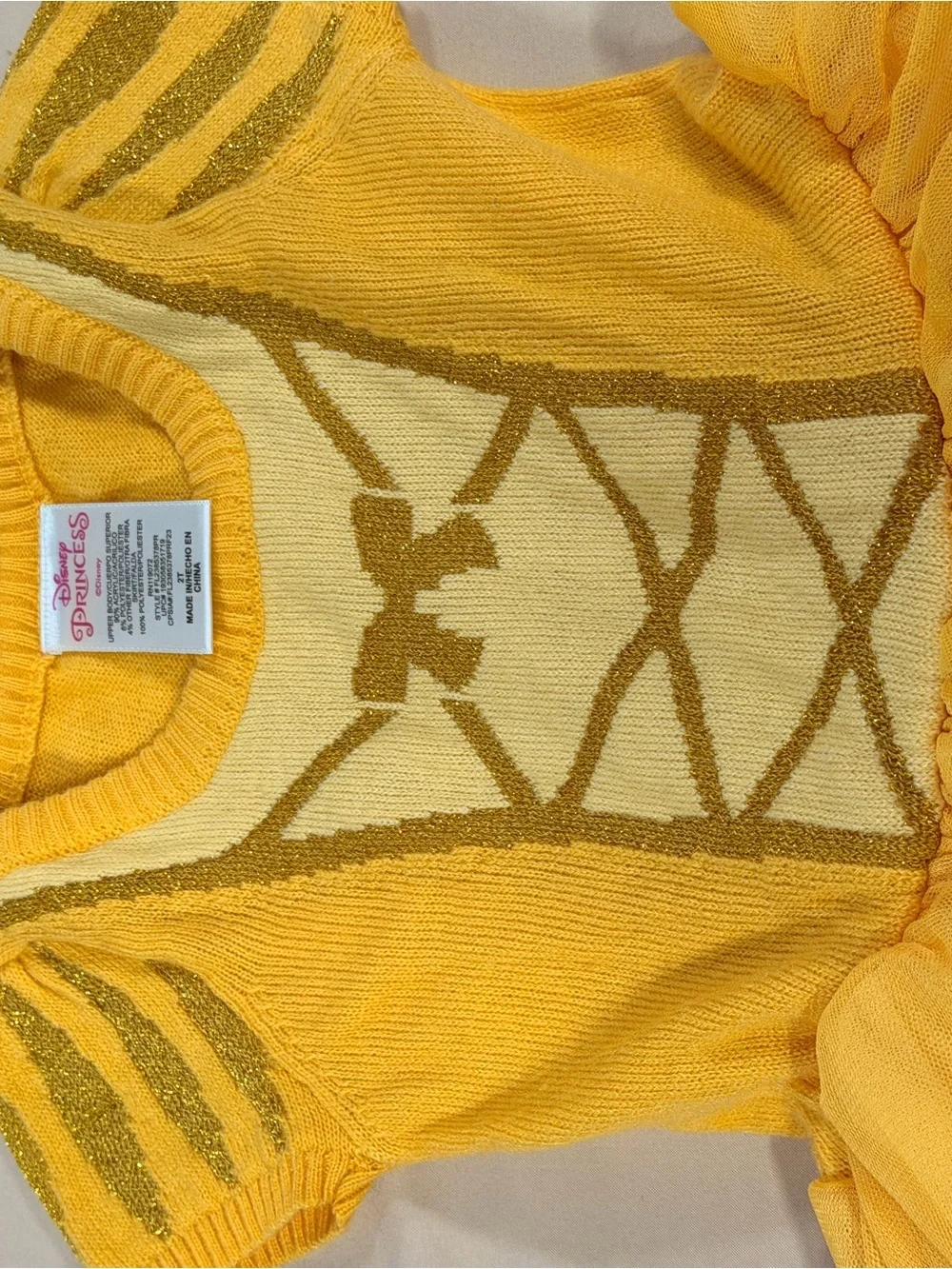 Magical Disney Princess Belle-inspired dress for toddler girls, size 2T